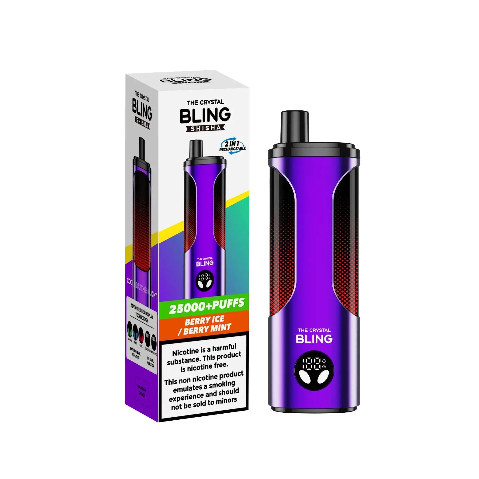 The Crystal Bling Shisha 25000 Disposable Vape Box of 5 - Vape wholesale supplies